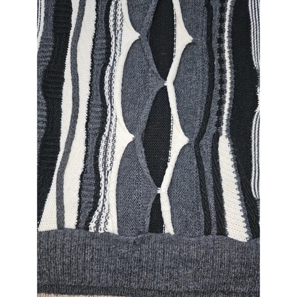 Vtg Mens 2XL Cosby Style Biggie 3D Textured Dad Sweater Geometric Hip Hop 90s - Picture 8 of 11